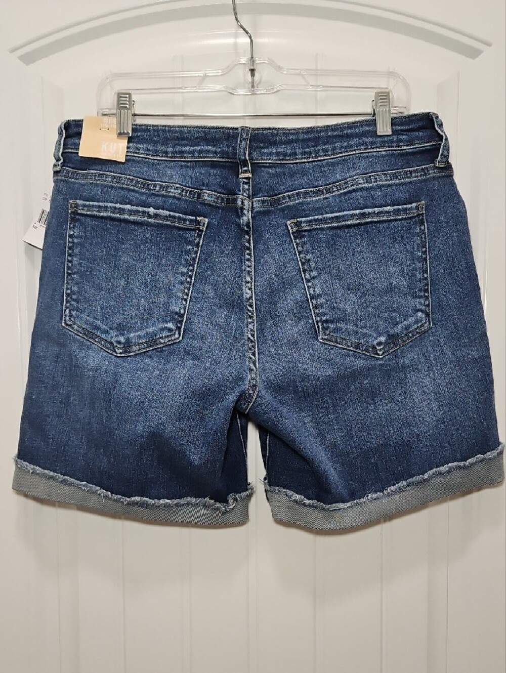 KUT from the Kloth Catherine Rolled-Cuff Boyfriend Denim Short New Size 14 - Picture 4 of 8